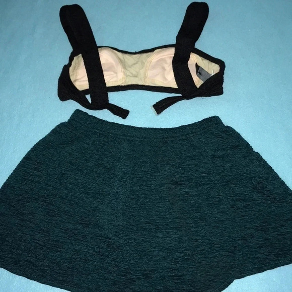 𝅺Mainstream wrap skirt cover up green size S/M matching swim top black size 10 - Picture 6 of 6